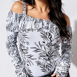 Off the Shoulder Floral Printed Bodysuit